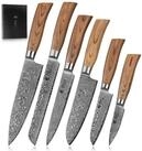 Wakoli Messer-Set Edib Pro 6 Damastmesser I K&uuml;chenmesser 8-20cm Klingen