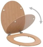 vidaXL WC-Sitz, Toilettensitz mit Deckel MDF Bambus-Design