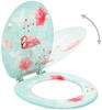vidaXL WC-Sitz Toilettensitz mit Deckel MDF Flamingo-Design (1-St)