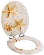 vidaXL WC-Sitz Toilettensitz mit Soft-Close-Deckel MDF Seestern-Design (1-St)