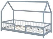 en.casa Kinderbett, &raquo;Sisimiut&laquo; Haus-Optik mit Rausfallschutz 90x200cm