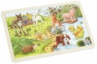 goki Puzzle Holzpuzzle Welpen auf dem Bauernhof 24 Teile, Puzzleteile