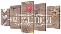 vidaXL Wandbild, Bilder Dekoration Set Home Sweet Home 100 x 50 cm