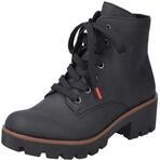 Schn&uuml;rstiefelette RIEKER, Damen, Gr. 36, schwarz, Lederimitat, Schuhe