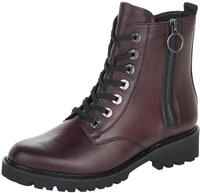 Schn&uuml;rstiefelette REMONTE, Damen, Gr. 36, rot (dunkelrot), Leder, used, Schuhe