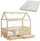 Juskys Kinderbett Marli, 90x200 cm, 3 - 10 Jahre, Rausfallschutz, Bettkasten,...