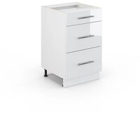Vicco Unterschrank Fame-Line, Wei&szlig; Hochglanz/Wei&szlig;, 50 cm ohne Arbeitsplatte...