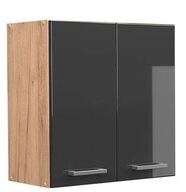 Vicco H&auml;ngeschrank R-Line, Anthrazit Hochglanz/Goldkraft Eiche, 60 cm (1-St)