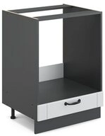 Vicco Herdumbauschrank Fame-Line, Wei&szlig; Landhaus/Anthrazit, 60 cm ohne...