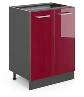 Vicco Unterschrank R-Line, Rot Hochglanz/Anthrazit, 60 cm ohne Arbeitsplatte...