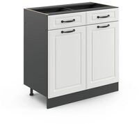 Vicco Unterschrank R-Line, Wei&szlig; Landhaus/Anthrazit, 80 cm ohne Arbeitsplatte...