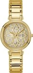 Guess Quarzuhr LILY GW0528L2, Armbanduhr, Damenuhr, analog, Kristallsteine,