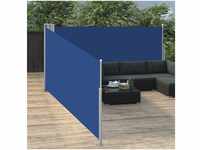 vidaXL Seitenmarkise Ausziehbare Seitenmarkise Blau 100 x 1000 cm