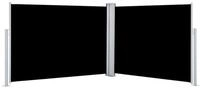 vidaXL Seitenmarkise Ausziehbare Seitenmarkise Schwarz 120 x 1000 cm (1-St)