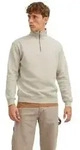 Jack & Jones Herren Stehkragen Pullover JJEBRADLEY Relaxed Fit Beige 12250747 S