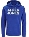 Jack & Jones Herren Hoodie Kapuzenpullover Pullover JJECORP - Black Large Print /W