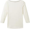 Tom Tailor Damen Langarmshirt BASIC SLUB Regular Fit Weiß 10315 L