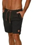riverso Badehose Herren RIVDavid Regular Fit Regular Fit Schwarz Orange L