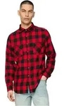 Urban Classics Herren Freizeithemd CHECKED FLANELL Regular Fit 00044 Rot S