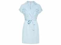Noisy May Damen Kleid NMVERA S/S ENDI TENCEL SHIRT DRESS Blau L