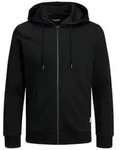 Jack & Jones Herren Zip Hoodie Kapuzenpullover JJEBASIC Schwarz S