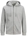 Jack & Jones Herren Zip Hoodie Kapuzenpullover JJEBASIC Grau XXL