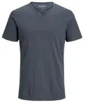 Jack & Jones Herren Rundhals T-Shirt JJESPLIT Slim Fit Blau S