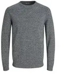 Jack & Jones Herren Pullover JJEBASIC KNIT CREW NECK Blau Twisted With Jet Stream S