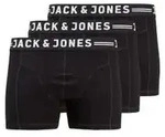 Jack & Jones Herren Boxershort SENSE - 3er PACK Schwarz Waistband M