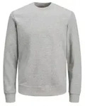 Jack & Jones Herren Sweatshirt JJEBASIC SWEAT CREW NECK Grau S