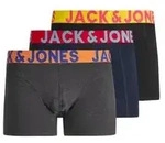 Jack & Jones Herren Boxershorts JACCRAZY SOLID TRUNKS 3er Pack Schwarz Blau Blazer &
