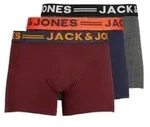 Jack & Jones Herren Boxershorts JACLICHFIELD TRUNKS - 3er Pack Rot S
