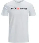 Jack & Jones Herren Rundhals T-Shirt JJECORP LOGO - Slim Fit Plussize - White