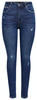 Only Damen Jeans ONLMILA HW SK ANK BJ374 Skinny Fit Blau 15209155 Hoher Bund
