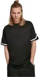 Urban Classics Herren T-Shirt OVERSIZED STRIPES MESH Relaxed Fit 00007 Schwarz S