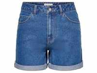 Only Damen Jeans Short ONLVEGA LIFE HW MOM Blau 15230571 Hoher Bund Reißverschluss