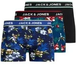 Jack & Jones Herren Boxershort JACFLOWER TRUNKS 3er Pack - Black Bardaboes cherry -