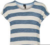 Vero Moda Damen T-Shirt VMWIDE STRIPE S/L Blau Snow White 10190017 S