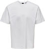 Only & Sons Herren Rundhals T-Shirt ONSFRED Relaxed Fit Weiß 22022532 XXL