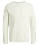 Jack & Jones Herren Sweater Pullover mit Rundhals Ausschnitt JJEHILL Wei&szlig; S