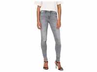 Only Damen Jeans ONLPOWER MID PUSH UP SK AZG937 Skinny Fit Grau 15231450...