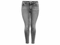 Carmakoma by Only Damen Jeans CARWILLY LIFE REG SK ANK Skinny Fit Grau 15212252