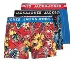 Jack & Jones Herren Boxershort JACAZORES TRUNKS 3er Pack Schwarz Pompain Rot -...