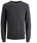 Jack & Jones Herren Rundhals Pullover JJEEMIL Grau 12208364 L