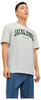 Jack & Jones Herren Rundhals T-Shirt JJEJOSH Relaxed Fit Grau 12236514 L