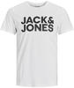 Jack & Jones Herren Rundhals T-Shirt JJECORP LOGO Regular Fit Weiß Large