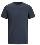 Jack & Jones Herren Rundhals T-Shirt JJEORGANIC Regular Fit Blau Grau 12222887 L