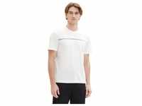 Tom Tailor Herren T-Shirt PRINTED CREWNECK Regular Fit Weiß 20000 M