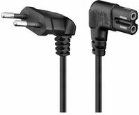 GOOBAY Euro-Netzkabel mit Doppelnutkupplung, schwarz, 3m, 90&deg;, geeignet f&uuml;r...