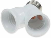CHILITEC E27-Fassung "Duo" 21078, Adapter auf 2x E27-Schraubfassungen, wei&szlig;
